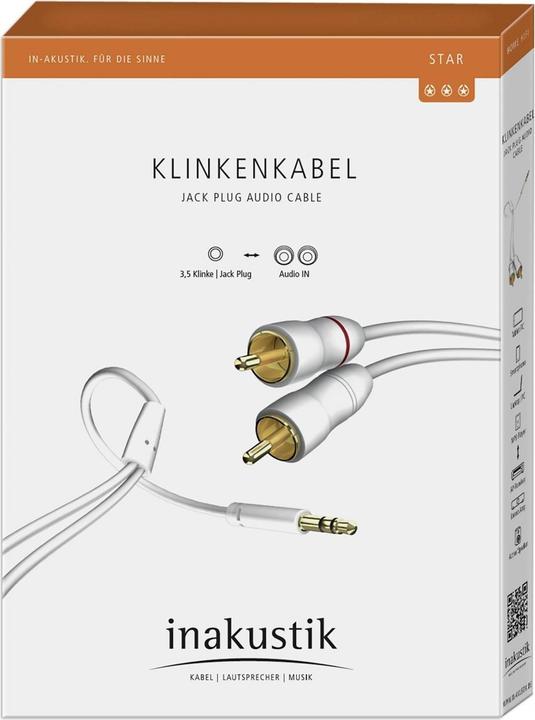 Actual product image Inakustik Star stereo jack - 2x RCA (1.50 m, Cinch, 3.5mm jack (AUX))