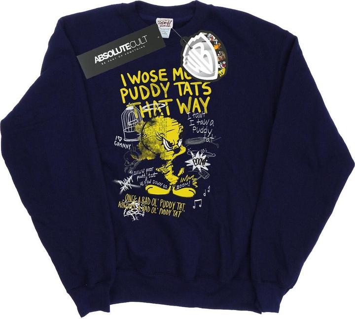 Actual product image Looney Tunes Mens Tweety Pie More Puddy Tats Sweatshirt (L)