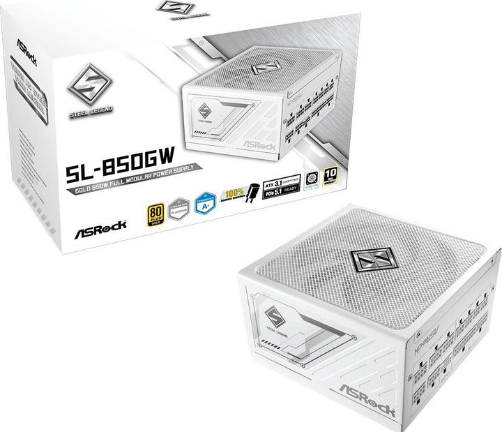 Produktbild AsRock Steel Legend Netzteil 850W 80+ Gold White (850 W)