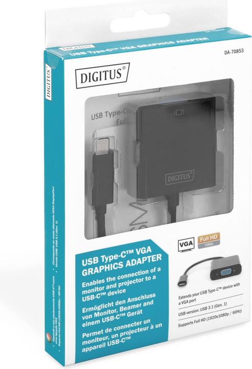 Immagine prodotto Digitus Da USB a VGA (USB-C, 4.50 cm)
