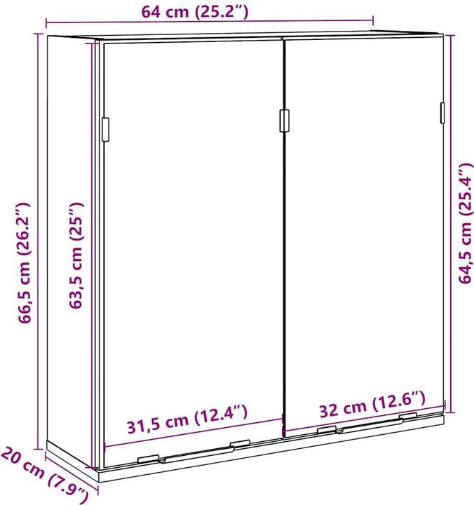 Immagine prodotto VidaXL Bad-Spiegelschrank Altholz-Optik 64x20x66,5 cm Holzwerkstoff