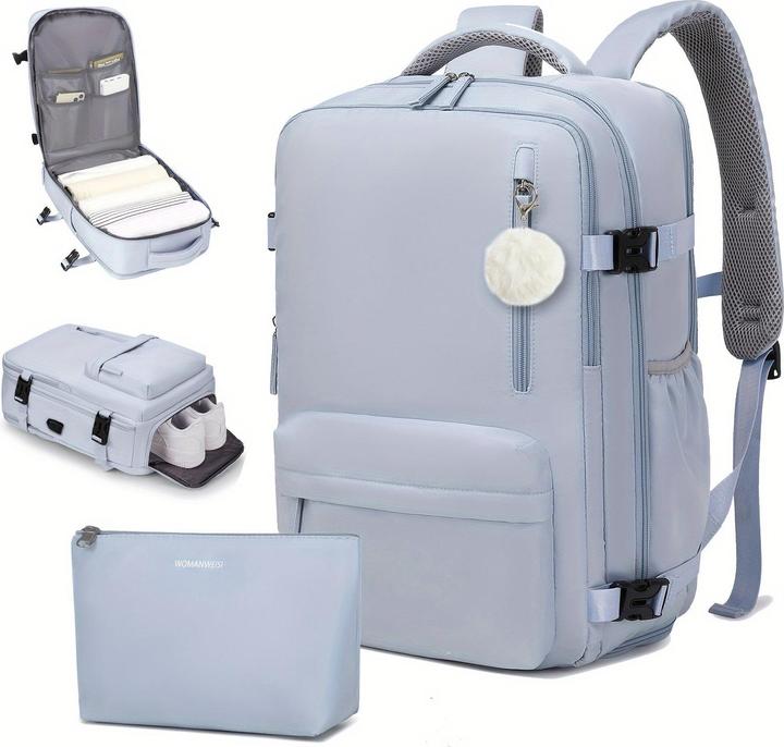 Only-Bags.Store Grosse Kapazität Reise-Rucksack mit Schuhfach, Dacron wasserdicht Laptop Daypack mit Ladeanschluss