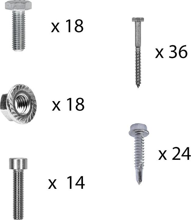 Image du produit Offgridtec Kit de montage avec crochets de toit pour tuiles plates pour le montage de 6 panneaux solaires sur