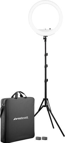 Actual product image Westcott 18” Bi-Color LED Ring Light Kit with Batteries and Stand (Ring light)