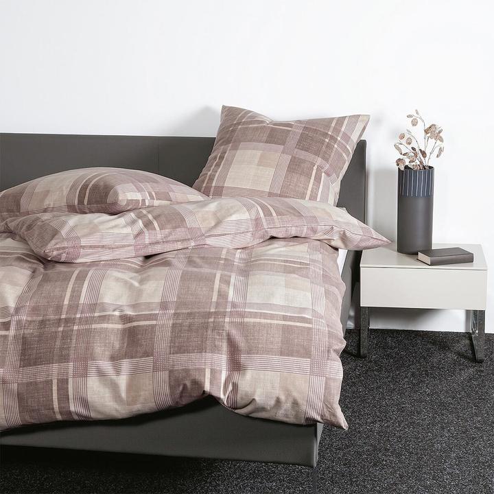 Produktbild Janine Feinbiber Bettwäsche Davos 65159 naturell mauve (Bettwäsche Set, 160x210 cm + 65x100 cm)
