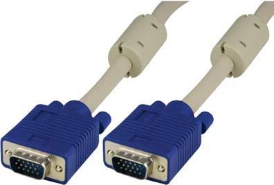 Deltaco RGB HD15 VGA kabel VGA (D-Sub) Blauw, Grijs (5 m, VGA)