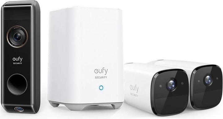 Image du produit eufy Euphy 4-in-1 Euphycam 2 pro avec Homebase 2 et double sonnette - Nightvist - 2K security - lo