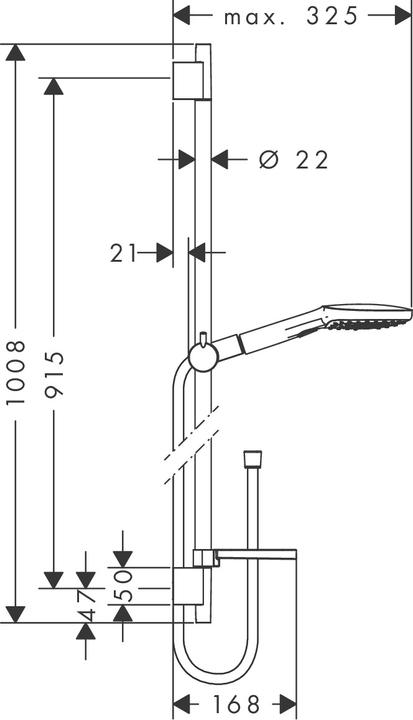 Produktbild hansgrohe Raindance Select E Duschset 120 3 Strahlarten mit Duschstange 90 cm und Seifenschale
