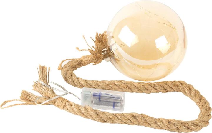 Immagine prodotto H & S Collection Guaina di Natale a LED in vetro con funzione timer, Ø 15 cm, bianco caldo (1 -parte)