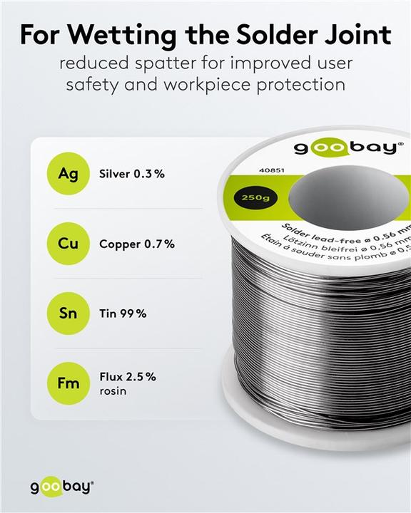 Produktbild Goobay Lötzinn bleifrei, ø 0,56 mm, 250 g (Lötzinn)