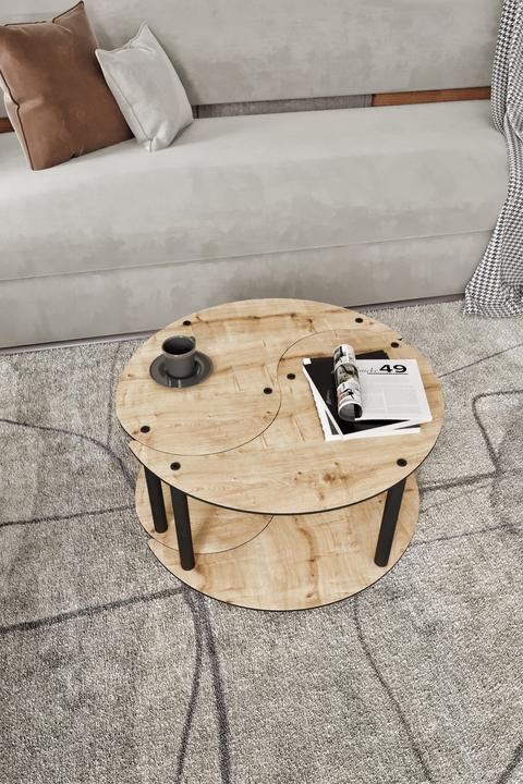 Actual product image Hanah Home Yin Yang Coffee Table 2 Set (70 x 38 x 70 cm)
