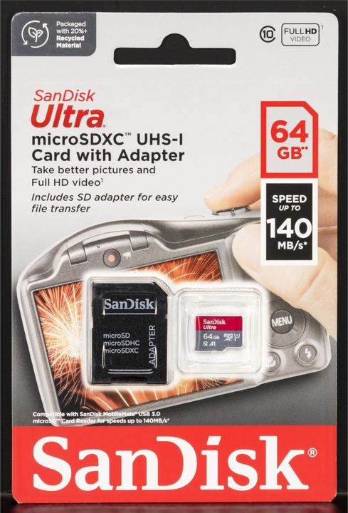 Image du produit SanDisk Ultra (64 Go, microSDXC, U1, UHS-I)