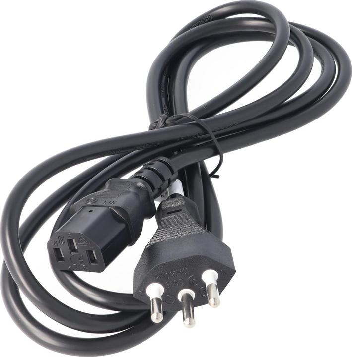 Actual product image AccuCell Mains cable with Swiss plug for IEC socket C13 (2 m)