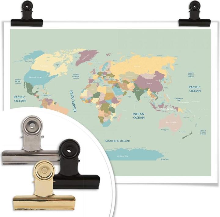 Immagine prodotto Trenddeko Mappa del Mondo Vintage (80 x 100 cm)