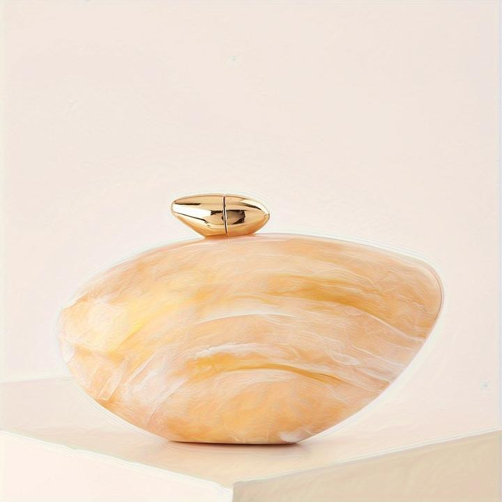 Only-Bags.Store Elegante Marmortasche mit Magnetverschluss und abnehmbarer Kette - Vintage-inspirierte Abendtasche