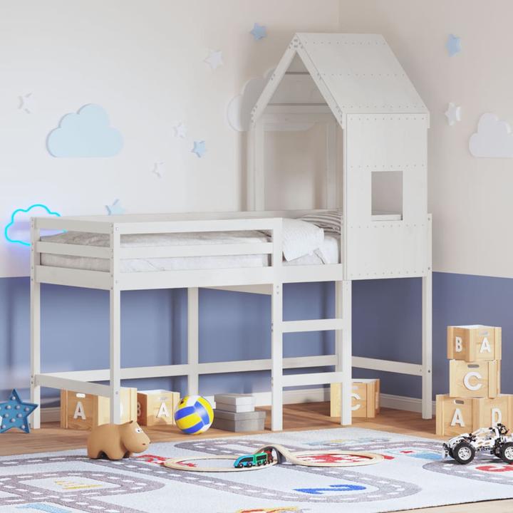 Image du produit VidaXL Lit mezzanine avec échelle et toit (80 x 200 cm)