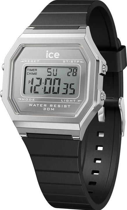 Produktbild ICE Watch ICE-Watch ICE digit retro - Metal silver mirror - Black - Small Armbanduhr (32 mm)