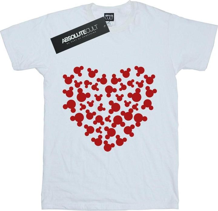 Actual product image Disney Girls Mickey Mouse Heart Silhouette Cotton T-Shirt (116)