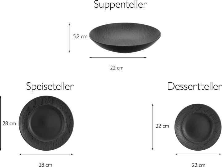 Actual product image CreaTable Rondo slate (12 Piece)