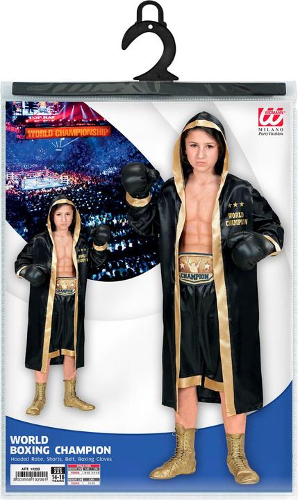Produktbild Widmann BOXER WORLD CHAMPION (Boxermantel mit Kapuze, Shorts, Gürtel, Boxhandschuhe), 164 cm / 14-16 Years (14, 15, 16)