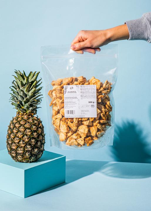 Image du produit KoRo Morceaux d'ananas séchés et soufflés bio sous vide (500 g)
