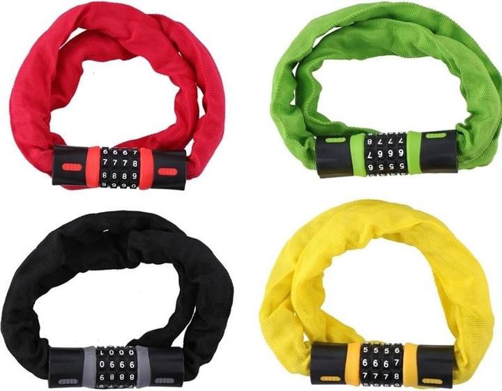 Dunlop - Ketten- und Kombinationsfahrradschloss (Rot) (10 cm)