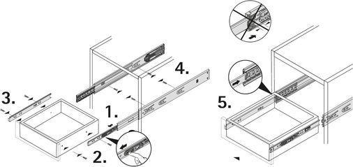 Immagine prodotto Hettich Schubladenschiene Vollauszug 450 mm mit Anschlagdämpfung chromatiert 9126922 2 Stück