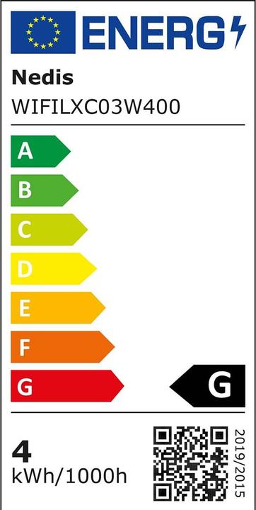 Energy Label Nedis SmartLife Decorative LED | Wi-Fi | Cold White | 400 LED's | 8.00 m | Android™ / IOS (0.23 m)