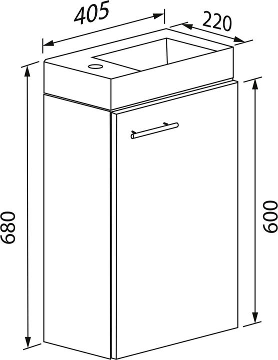 Image du produit VCM 2-pièces lavabo Slito étroit noir