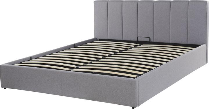 Actual product image Beliani Light grey upholstered bed with folding bed base 160 x 200 cm DREUX (160 x 200 cm)