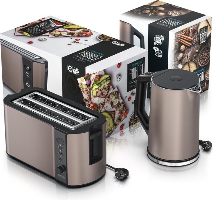 Immagine prodotto Arendo Set per la colazione, bollitore in acciaio inox da 1,5 l con selezione della temperatura e (1.50 l)
