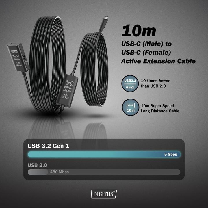 Immagine prodotto Digitus USB C – USB C (10 m, USB 3.2 Gen 1)
