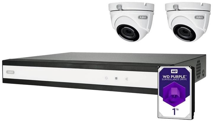 Image du produit Abus Kit complet avec enregistreur vidéo hybride et 2 mini-caméras dôme analogiques (1920 x 1080 Pixels)