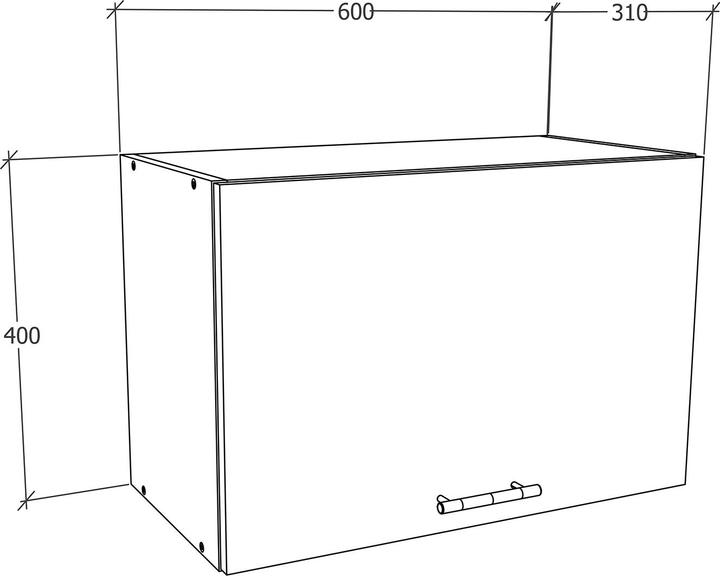 Image du produit VCM Armoire de cuisine Largeur 60 cm Armoire pliante Armoire suspendue Cuisine Meubles de cuisine Esilo (60 x 40 x 31 cm)