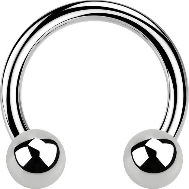 Actual product image Star Piercing Circular barbell silver with two balls (Surgical steel 316L, without brass)