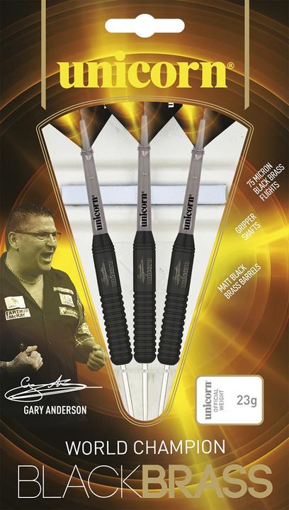 Produktbild Unicorn Black Brass Gary Anderson Steel Darts (22 g)