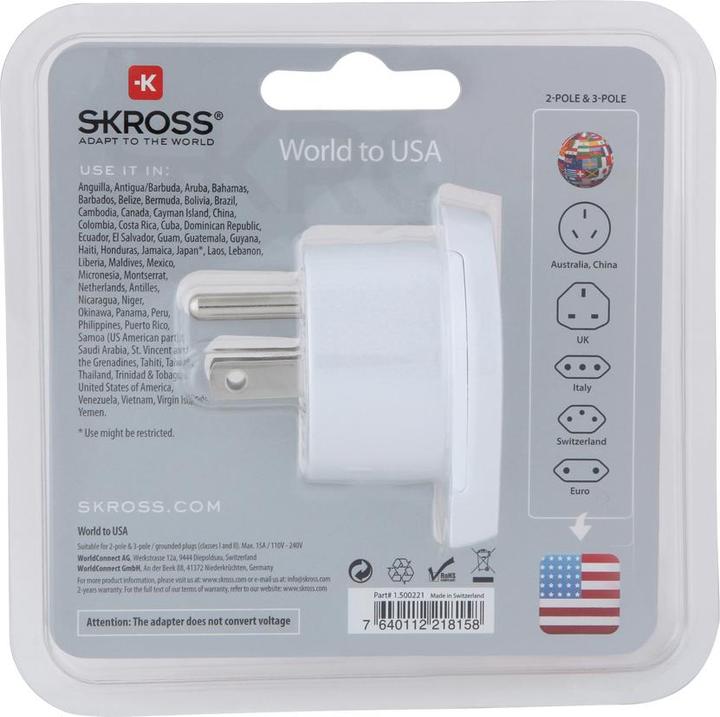 Actual product image Skross World to USA