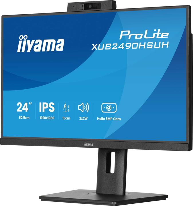 Actual product image iiyama 60.5cm (23,8") XUB2490HSUH-B2 16:9 HDMI+DP WebCam (1920 x 1080 pixels, 23.80")
