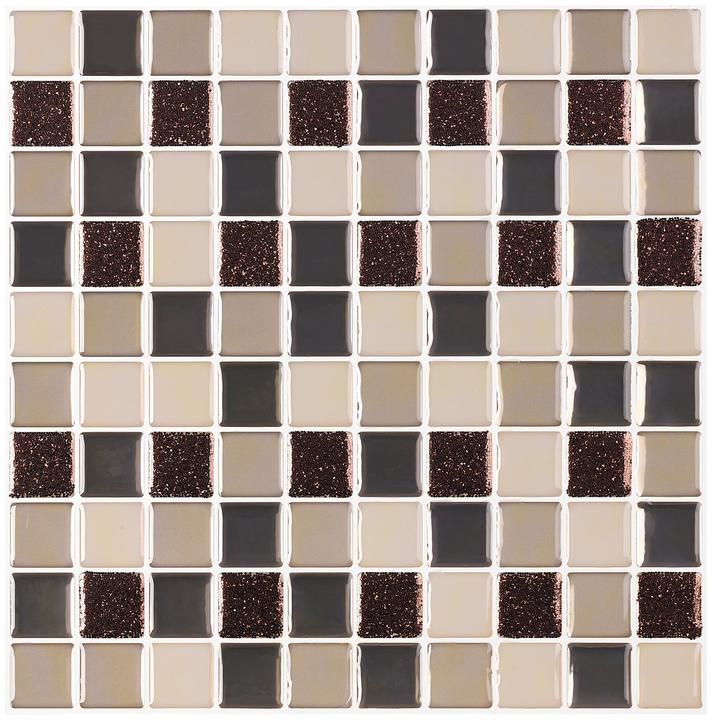 Infactory Autocollants pour carreaux de mosaïque 3D, lot de 3 (25 x 25 cm)