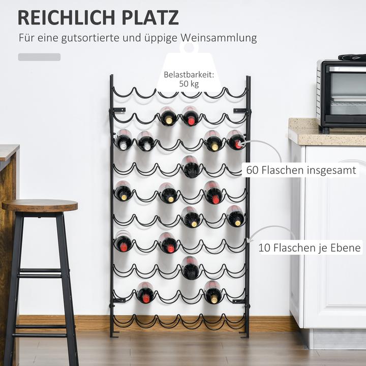 Image du produit Homcom Casier à vin (63 x 20.5 x 118 cm)