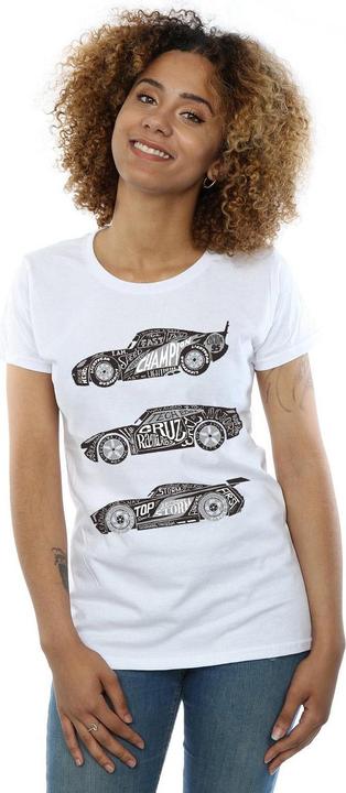 Actual product image Disney Womens/Ladies Cars Text Racers Cotton T-Shirt (M)