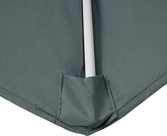 Immagine prodotto Mendler Ombrellone mezzotondo, ombrellone da balcone, poliestere UV 50+/alluminio 3kg, 300cm antracite con (2.85 m)
