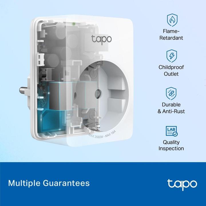 Immagine prodotto Abus TPLLTAPOP110 E - TP-Link Tapo P110 Smart Plug di tipo E Wi-Fi con monitoraggio energetico
