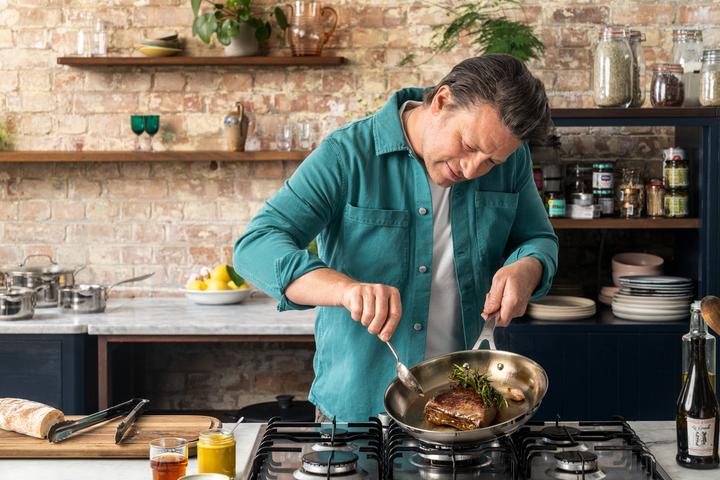 Actual product image Tefal Jamie Oliver Cook Smart (28 cm, Frying pan, Stainless steel)