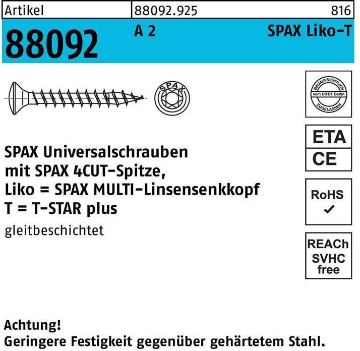 Image du produit Spax Vis pour panneaux d'aggloméré LK, T15 3,5x16 mm (200 Vis par pièce)