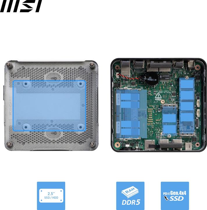 Actual product image MSI Cubi NUC 1MG (without operating system) (Intel Core 3 100U, 8 GB, 256 GB, Intel UHD Graphics)