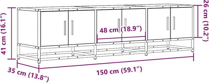 Produktbild VidaXL TV Schrank Lowboard Fernsehschrank Fernsehtisch Holzwerkstoff Metall (150 x 35 x 41 cm)