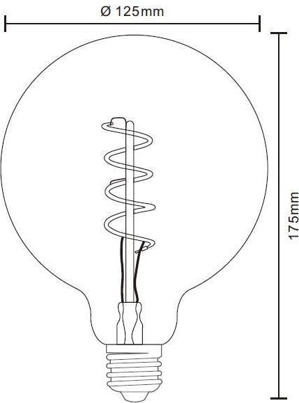 Actual product image Globo LED bulb brass 1xE27 LED Duban (E27, 4 W, 200 lm, 1 x, G)