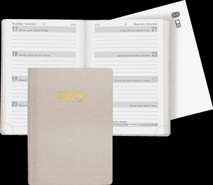 Biella Taschenagenda Memento (10 x 14 cm, Deutsch, Englisch, Italienisch, Französisch)