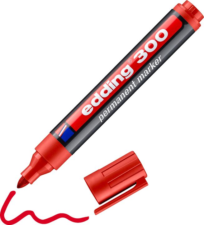 Produktbild Edding Permanent Marker 300 (Rot, 3 mm, 1 x)